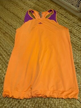 adidas Orange Tank with Purple Racerback Accents
